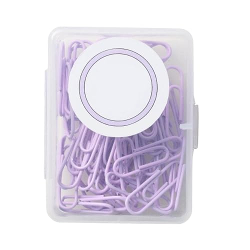 ANKROYU Büroklammern Metall für Datei Buch Bindung Farbige Bürobedarf mit Aufbewahrung sbox (28mm Lavendel lila) von ANKROYU