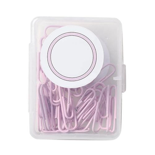 ANKROYU Büroklammern Metall für Datei Buch Bindung Farbige Bürobedarf mit Aufbewahrung sbox (28mm Sakura Pink) von ANKROYU