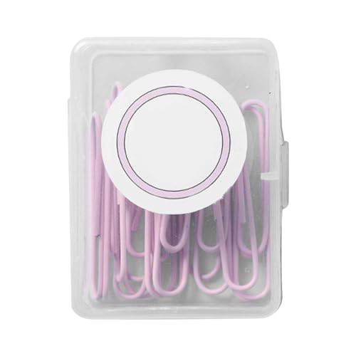 ANKROYU Büroklammern Metall für Datei Buch Bindung Farbige Bürobedarf mit Aufbewahrung sbox (50 mm Sakura Pink) von ANKROYU