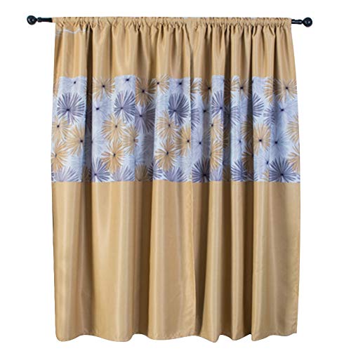ANKROYU Chrysanthemen Druckmuster Vorhang Leichtes Polyesterfenster Drape für Wohnzimmer Schlafzimmer gelbblau 1x2m (Gelbe Chrysantheme) von ANKROYU