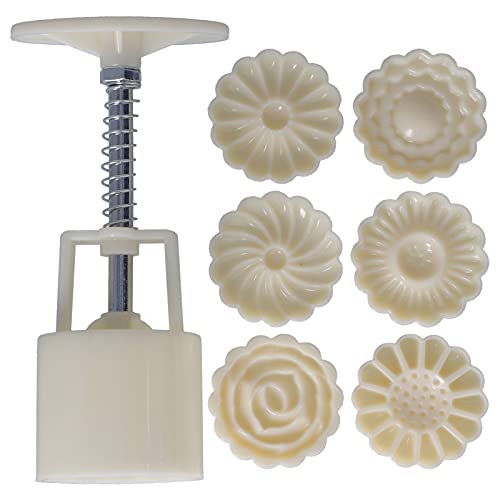 ANKROYU DIY -Kuchenform handgepresste dekorative Schimmelpilze mit 6 Briefmarken einstellbare Höhe Haltbares ABS -Material zum Backen von Keksen Mond Kuchen Desserts Home Küche Par (Dreidimensionale von ANKROYU