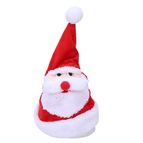 ANKROYU Elektrische Weihnachts-Nikolausmütze, Weihnachtsmütze Mit LED-Beleuchtung, Leichte Weihnachtsmütze, Bewegliche Weihnachtsmütze aus Plüsch Für Die Weihnachts-Neujahrsparty(A) von ANKROYU