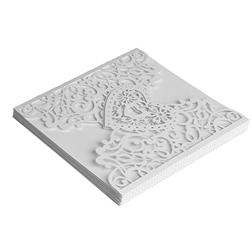ANKROYU European Style Geschnitzte Hochzeitseinladungskarten Set Elegant romantisches leeres Innenblatt für DIY Business Party Einladungen 10pcs Papier (Herzförmig) von ANKROYU