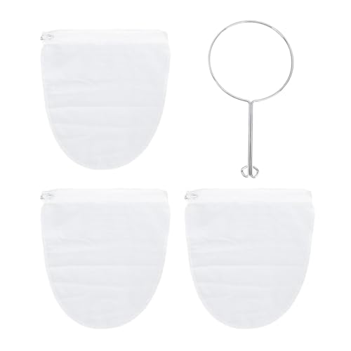 ANKROYU Fine Mesh Sieb Beutel wiederverwendbare Baumwollfiltertaschen mit rostfreiem Stahl zur Herstellung von Sojilmilchtee Kaffee Käse Käse -Küchenwerkzeug 31x30 cm 3 Pack von ANKROYU