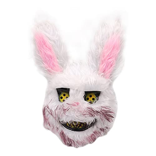 ANKROYU Halloween-Gruselmaske Bär Kaninchen, Plüschtierkopfmaske Für Halloween-Party, Gruselige Plüschmaske, Gruselige Plüschmaske, Kostüm-Requisiten(Kaninchenmaske) von ANKROYU
