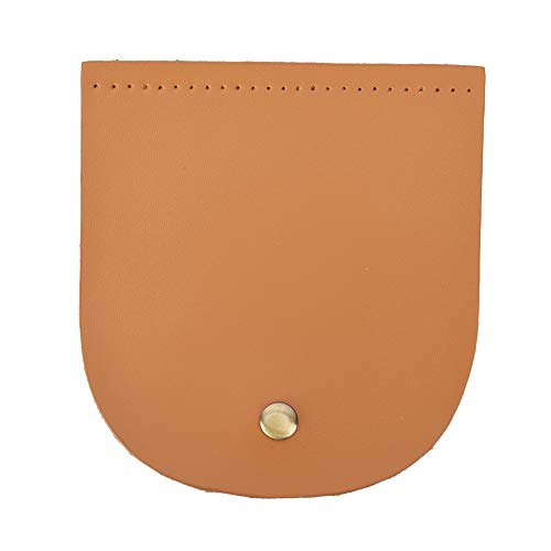 ANKROYU Handtaschenklappe, Spaltleder, Magnetverschluss, DIY-Handtaschenzubehör, Leder, DIY, Nähzubehör, Taschenklappe, Spaltleder, Magnetverschluss Zum Häkeln, 12,6 X 13,7 cm(Braungelb) von ANKROYU
