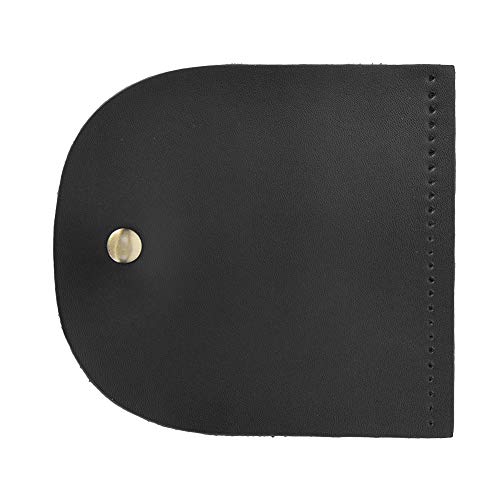 ANKROYU Handtaschenklappe, Spaltleder, Magnetverschluss, DIY-Handtaschenzubehör, Leder, DIY, Nähzubehör, Taschenklappe, Spaltleder, Magnetverschluss Zum Häkeln, 12,6 X 13,7 cm(Schwarz) von ANKROYU