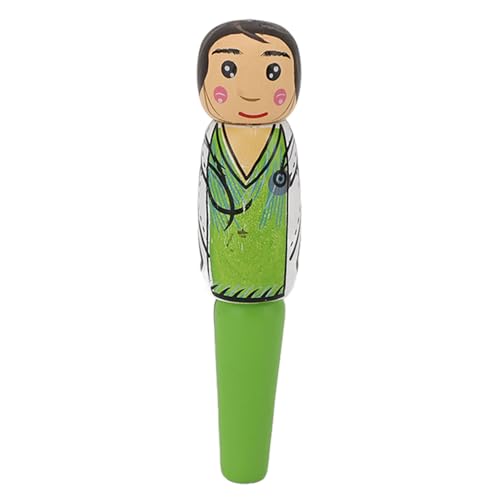 ANKROYU Holzpuppenstift einzigartiger Cartoon Doctor Form Kugelschreiber glattes Schreiben Stand up Dekoration für lustige e Weihnachten Streich Kiefern Holzmaterial 25x25x115mmmm von ANKROYU