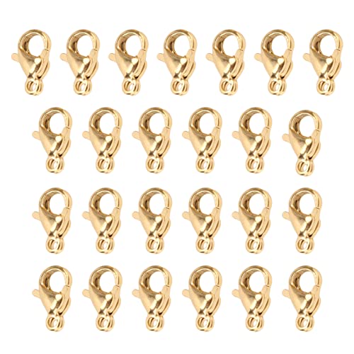 ANKROYU Hummerkrallenverschlüsse Edelstahl Premium Dauerhafte Schmuckzubehör für DIY -Armbänder Halsketten 25pcs 9x6mmmmmmm (Gold) von ANKROYU
