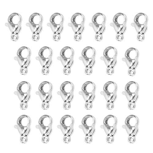 ANKROYU Hummerkrallenverschlüsse Edelstahl Premium Dauerhafte Schmuckzubehör für DIY -Armbänder Halsketten 25pcs 9x6mmmmmmm (Silber) von ANKROYU