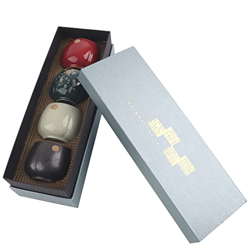 ANKROYU Japanische Kiln -Kiln -Keramik -Teetassen 4PCS Set handgefertigt Kung Fu Tea Wierwaren traditionelle Retro -Style -Tassen für Teezeremonie und Hausgebrauch verwenden hochwe (Glücklich und ANKROYU Japanische Kiln -Kiln -Keramik -Teetassen 4PCS Set handgefertigt Kung Fu Tea Wierwaren traditionelle Retro -Style -Tassen für Teezeremonie und Hausgebrauch verwenden hochwe (Glücklich und von ANKROYU
