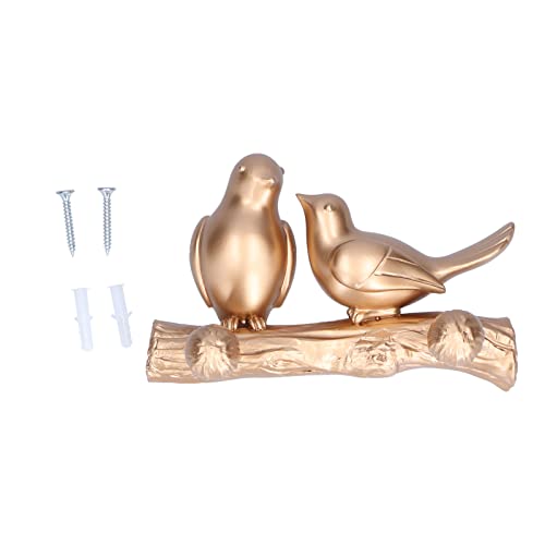 ANKROYU Kleiderhaken Wandhaken Haken Bag Hügel Harz Vogel Kleiderbügel Wandmontierte Handtuchbügel für heimische Wohnzimmer Küche Langlebige wasserdichte dekorative Haken für hänge (Weiß) (Gold) von ANKROYU