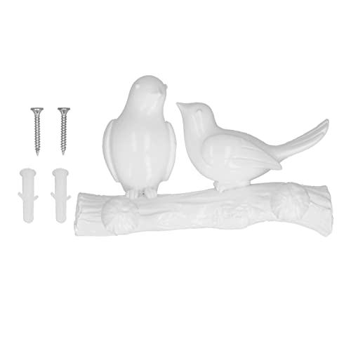 ANKROYU Kleiderhaken Wandhaken Haken Bag Hügel Harz Vogel Kleiderbügel Wandmontierte Handtuchbügel für heimische Wohnzimmer Küche Langlebige wasserdichte dekorative Haken für hänge (Weiß) von ANKROYU