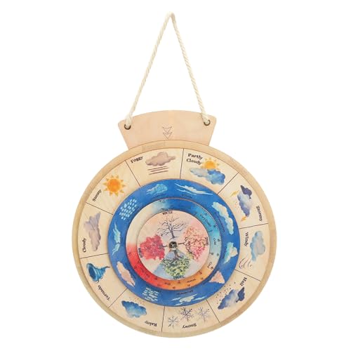 ANKROYU Kognitive Kalenderuhr für Kinder, Wetter, Wolken, Jahreszeiten, Temperatur, frühes Lernen, pädagogisches Spielzeug, Holzmaterial, interaktiver Lernspaß für Kinder, Heimdekoration ANKROYU Kognitive Kalenderuhr für Kinder, Wetter, Wolken, Jahreszeiten, Temperatur, frühes Lernen, pädagogisches Spielzeug, Holzmaterial, interaktiver Lernspaß für Kinder, Heimdekoration von ANKROYU