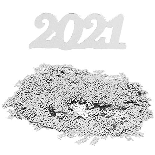 ANKROYU Konfetti-Dekorationen 2021, Neujahrs-Glitzer-Ornament, exquisites Papierhandwerk für Hochzeitsfeiern, Tischdekoration, 25 x 10 mm, 102 g Packung von ANKROYU