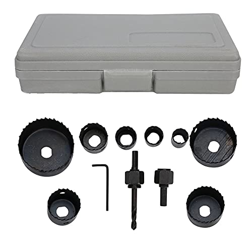 ANKROYU Lochsäge Schneidet 11pcs Hochgeschwindigkeit Stahl Langlebige professionelle Loch Open Bohrbit Kit für Tischlereiholz PVC Gips Boardbohrwerkzeuge Schwarz Rot rot (Schwarz) von ANKROYU