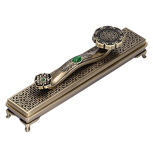 ANKROYU Metal -Weihrauchhalter Ruyi Stil Antiquen Weihrauchbrenner für Meditation Yoga Relaxation Home Office Premium -Qualität Metall -Weihrauch -Stickhalter mit Aschefänger (Bronze) von ANKROYU