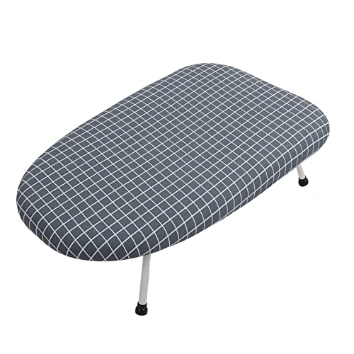 ANKROYU Mini-Bügelbrett, faltbar, platzsparend, tragbar, Tisch-Bügelbrett aus Stoff für Schlafzimmer, Waschküche, Schlafsaal (Blumenmuster 1) (Blumenmuster 2) (Klassischer blauer Plaid) von ANKROYU