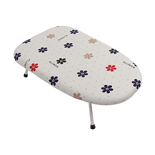 ANKROYU Mini-Bügelbrett, faltbar, platzsparend, tragbar, Tisch-Bügelbrett aus Stoff für Schlafzimmer, Waschküche, Schlafsaal (Blumenmuster 1) (Blumenmuster 2) von ANKROYU