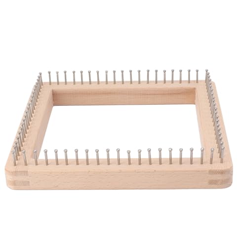 ANKROYU Mini-Strickbrett, quadratisch, aus Holz, Häkelwerkzeug mit nicht abnehmbaren Haken, zum Basteln von Matten, Schals, Hüten, Stirnbändern, Decken, Socken, Webset aus Massivho (S) (L) von ANKROYU