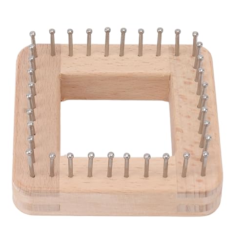 ANKROYU Mini-Strickbrett, quadratisch, aus Holz, Häkelwerkzeug mit nicht abnehmbaren Haken, zum Basteln von Matten, Schals, Hüten, Stirnbändern, Decken, Socken, Webset aus Massivho (S) von ANKROYU