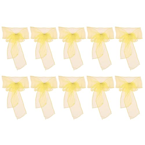 ANKROYU Organza Bankettstuhl Sash hochwertige elegante Hochzeitsfeier -ationsstuhl Bows Schärpe für Hochzeiten Bankette 270 cm 17 cm 10pcs (Rot) (Hellviolett) (Rosig) (Hellgelb) von ANKROYU