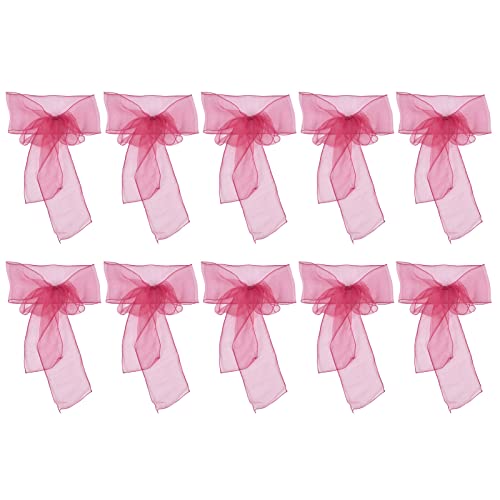 ANKROYU Organza Bankettstuhl Sash hochwertige elegante Hochzeitsfeier -ationsstuhl Bows Schärpe für Hochzeiten Bankette 270 cm 17 cm 10pcs (Rot) (Hellviolett) (Rosig) von ANKROYU
