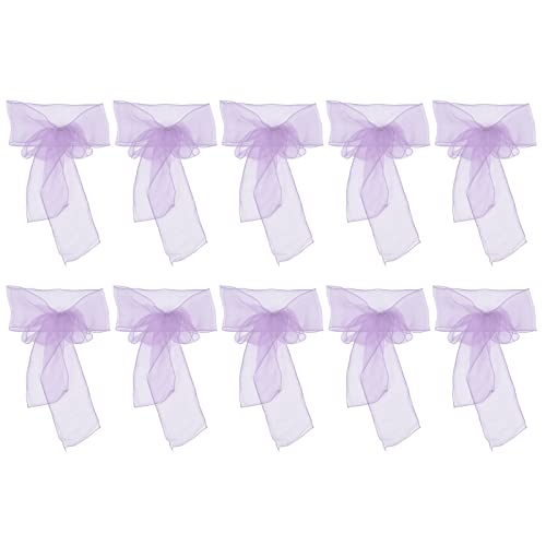 ANKROYU Organza Bankettstuhl Sash hochwertige elegante Hochzeitsfeier -ationsstuhl Bows Schärpe für Hochzeiten Bankette 270 cm 17 cm 10pcs (Rot) (Hellviolett) von ANKROYU