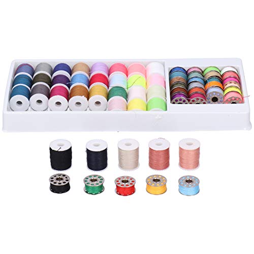 ANKROYU Premium Nähgarn Set 60 Stück Polyester Gewinde Spulen und Metall Bobbins für alle Nähmaschinen für Anfänger Profis und Handwerker 32 Farb spule 28 Bobbins von ANKROYU