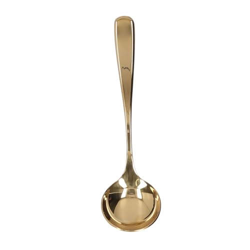ANKROYU Professionelles Kaffee -Gupping -Löffel Edelstahlspiegel poliertes Barista -Werkzeug für Kaffeeverkostung Dessert serviert Rühre Milchschaum 155 mm Silber (Silber) (Gold) von ANKROYU