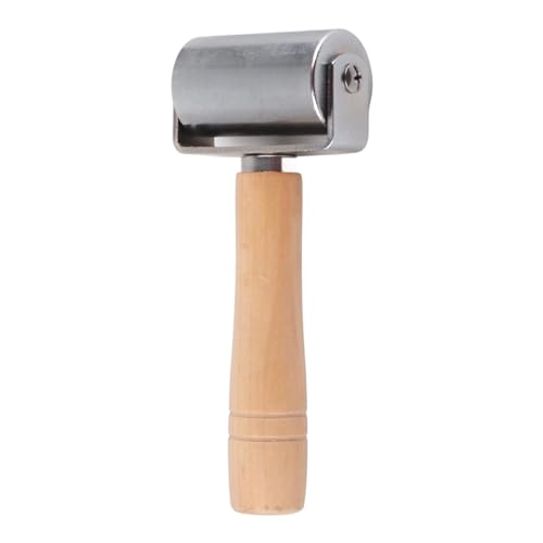 ANKROYU Professionelles Leder-Rollwerkzeug, Edelstahl, Lederkanten-Falter, Lederglätter für Lederhandwerk-DIY-Projekte, Holzgriff, 35 mm Rollendurchmesser (Kleine Größe (21x17cm / 8.3x6.7in)) (M von ANKROYU