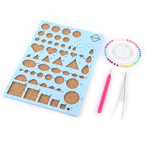 ANKROYU Professionelles Papierquilling Kit mit Vorlagenscheibe geschlitzter Stift Pinzette 40 Perlennadeln DIY -Handwerkstools für Scrapbooking -Kartenherstellung Fotoalbum Dekorat (Blau) von ANKROYU