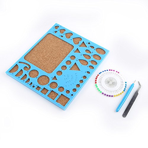 ANKROYU Quilling Tools Set Paper Craft DIY 4PCS -Kit mit geschlitzten Nadel Pinzette Pins Vorlage Formplatte für Kunstwerkkarten Blau weiß rosa rosrotte Kunststoff weiche Holz (Blau) von ANKROYU