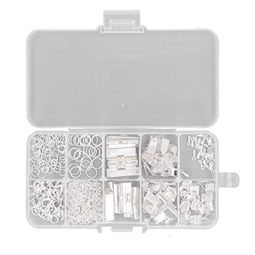 ANKROYU Schmuck Making Kit 200 Stück Premium -Metall -Erkenntnisse DIY Perlen Kettenschwanzschnalle Clips Aufbewahrungsbox für Halskettenarmband -Crafting -Enthusiasten langlebiger (Silber) von ANKROYU