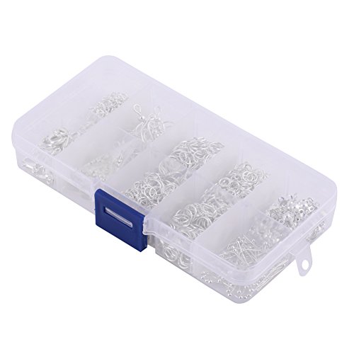 ANKROYU Schmuck Starter Kit DIY Ball Head Pins Ohrring Hooks handgefertigte Accessoires Silber Farbe mit Aufbewahrungsbox für Handwerksliebhaber ANKROYU Schmuck Starter Kit DIY Ball Head Pins Ohrring Hooks handgefertigte Accessoires Silber Farbe mit Aufbewahrungsbox für Handwerksliebhaber von ANKROYU