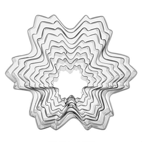 ANKROYU Schneeflocken -Keksschneider Edelstahl Schimmelpilze Set 9 Stück DIY Backwerkzeuge für Weihnachtsferien Dekorationen Silber Farbe Verschiedene Größen 12 cm 11 cm 10 cm 9 cm von ANKROYU