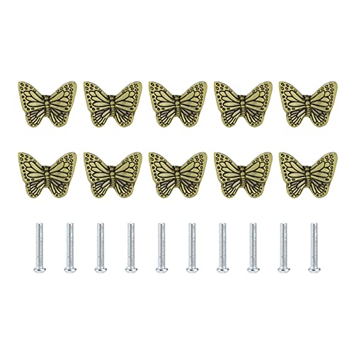 ANKROYU Schubladengriffe, Schrankgriffe, Möbelgriffe, modernes Seestern-Schmetterlings-Design, Zinklegierung, Einlochgriffe für Kleiderschrank, Kommode, Küchenschränke, 10er-Pack, (Bronze von ANKROYU
