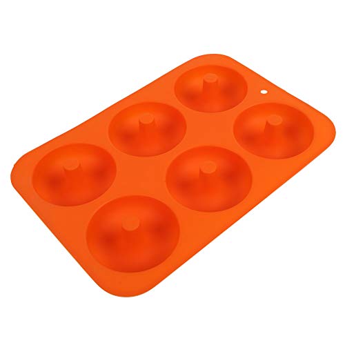 ANKROYU Silikon Donut Form Backpfanne 6 Hohlraum Nicht -Stick Donut Schokoladenkuchenform Mikrowelle Gefrierschrank Safer Ökotönfreundlich BPA für häusliche Backdessert -Mousse -B (Lila) (Rosig) von ANKROYU