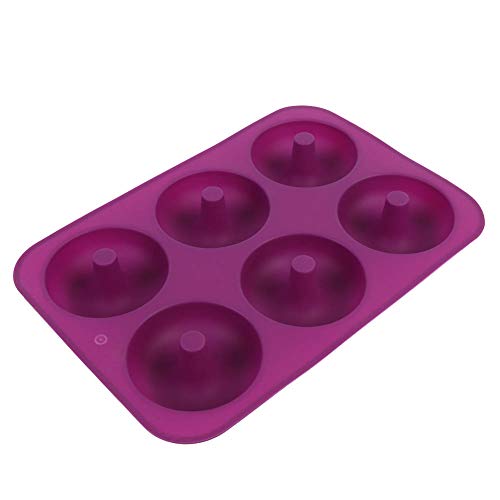 ANKROYU Silikon Donut Form Backpfanne 6 Hohlraum Nicht -Stick Donut Schokoladenkuchenform Mikrowelle Gefrierschrank Safer Ökotönfreundlich BPA für häusliche Backdessert -Mousse -B (Lila) von ANKROYU