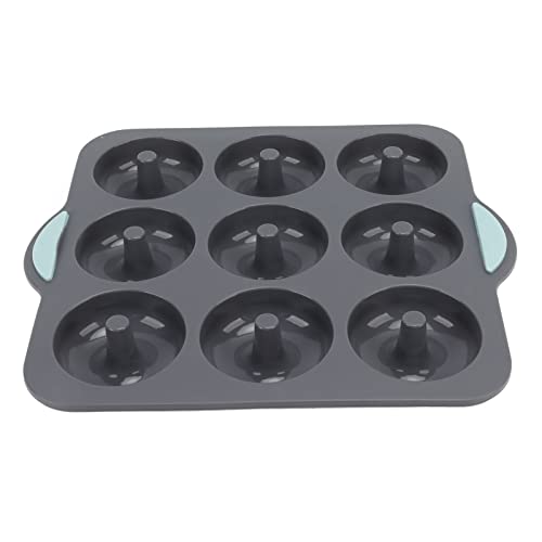 ANKROYU Silikon Donut Form Premium Nicht hitzebeständiger Backpfanne für hausgemachte Donuts Kuchen Bagels Muffins BPA Geschirrspüler sicher 9 Hohlraum (Dunkelgrau) von ANKROYU