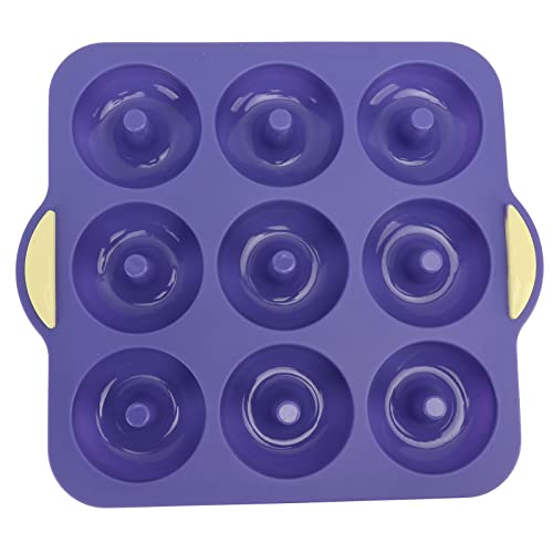ANKROYU Silikon Donut Form Premium Nicht hitzebeständiger Backpfanne für hausgemachte Donuts Kuchen Bagels Muffins BPA Geschirrspüler sicher 9 Hohlraum (Königsblau) von ANKROYU