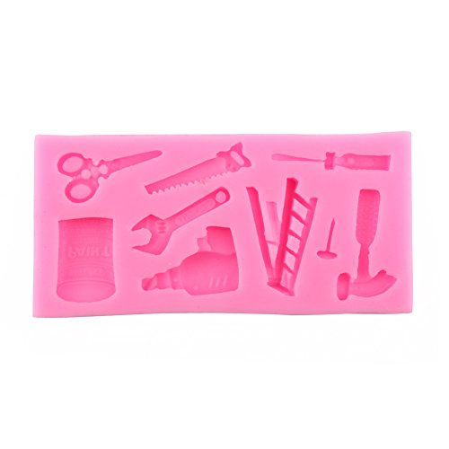 ANKROYU Silikon Fondantformen schöne Blumenspitzenkuchen Backform DIY -Werkzeuge zum Dekorieren von Kuchen Kekse Fondant Pink 12x8x5,5 cm 1 Stcs von ANKROYU