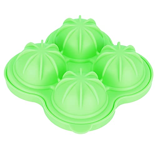 ANKROYU Silikon Ice Ball Form Eiswürfel Tablett 4 Loch wiederverwendbares BPA Spülmaschine Safe für Cocktails Whisky Kaffee Home Bar Küche Blau 12x12x5cm (Grün) von ANKROYU