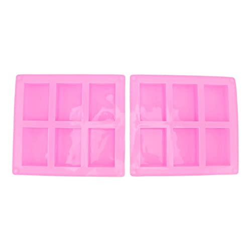 ANKROYU Silikonform Wärmefeste flexible wiederverwendbare 6 -Gitter -Backform zum Herstellen von Seifen Kuchen Muffins Brownies Hochwertige Lebensmittelqualität Silikonmaterial 2pc (Rosenate) von ANKROYU