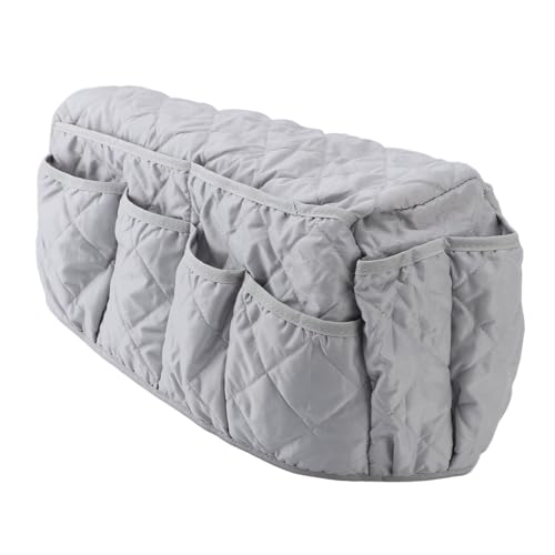 ANKROYU Sofa Armlast Aufbewahrungstasche 14 Taschen Multifunktionaler Organizer für Fernbedienung Telefonbuch Wohnzimmer Polyester Pongee 54cm Hauszubehör (Kaffee) (Marineblau) (Grau) von ANKROYU