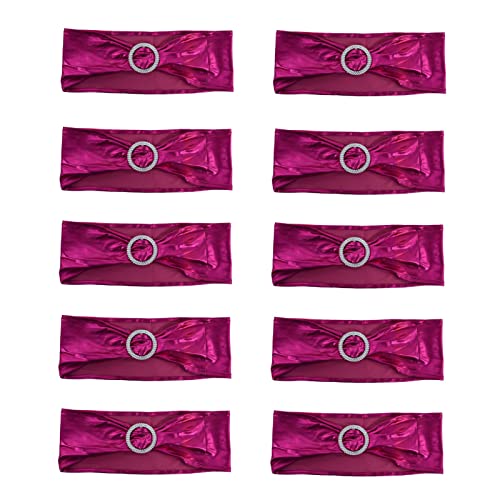 ANKROYU Stuhldeckbänder elastische Stretchflügel Bögen Hochzeits Bankett Hotel Dekoration (Rot) (Lila) (Rosenrot) von ANKROYU