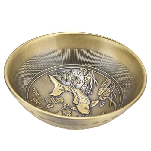 ANKROYU Vintage Kupferlegierung Weihrauch Brenner handgefertigte Raucher Weihrauchhalter für Meditationsstudienraum und Wohnkultur mit exquisitem Schnitzen (Pisces Bowl Red Copper 277) (Pisces Bowl von ANKROYU