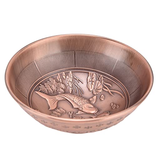ANKROYU Vintage Kupferlegierung Weihrauch Brenner handgefertigte Raucher Weihrauchhalter für Meditationsstudienraum und Wohnkultur mit exquisitem Schnitzen (Pisces Bowl Red Copper 277) von ANKROYU