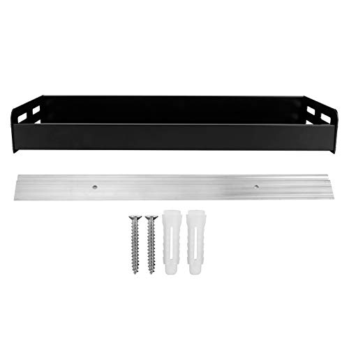 ANKROYU Wandmontierte Gewürzregal Organizer Premium Space Aluminium Gewürzgeschützte Lagerhaus Küche Badezimmer Wohnzimmer Schwarz 40x13 cm mit Haken (Küche einschichtige Lagerregal 40 cm) von ANKROYU