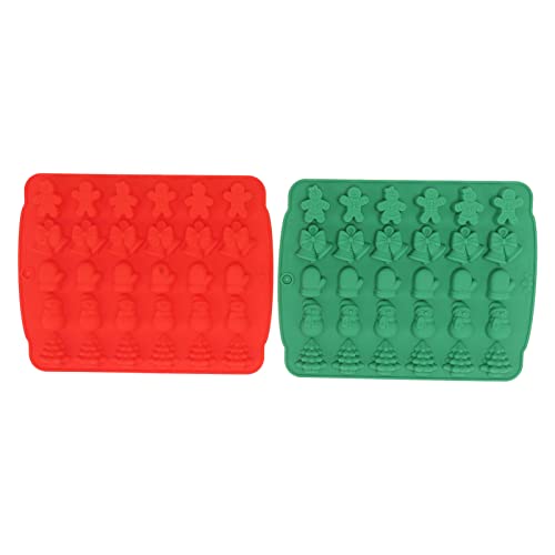 ANKROYU Weihnachtliche Silikon-Backformen, 2er-Set, hitzebeständig, lebensmittelecht, Fondantformen für Schokoladen-Fudge-Zuckerguss, für Feiertagspartys und besondere Anlässe (Typ a) von ANKROYU